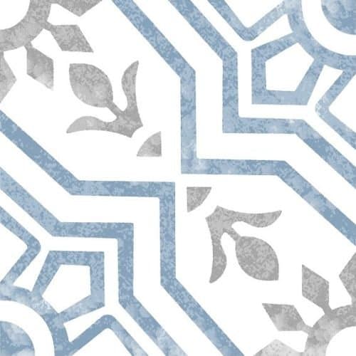 8x8 Bijoux Bleu Porcelain Pattern Art Deco Retro Modern Tile