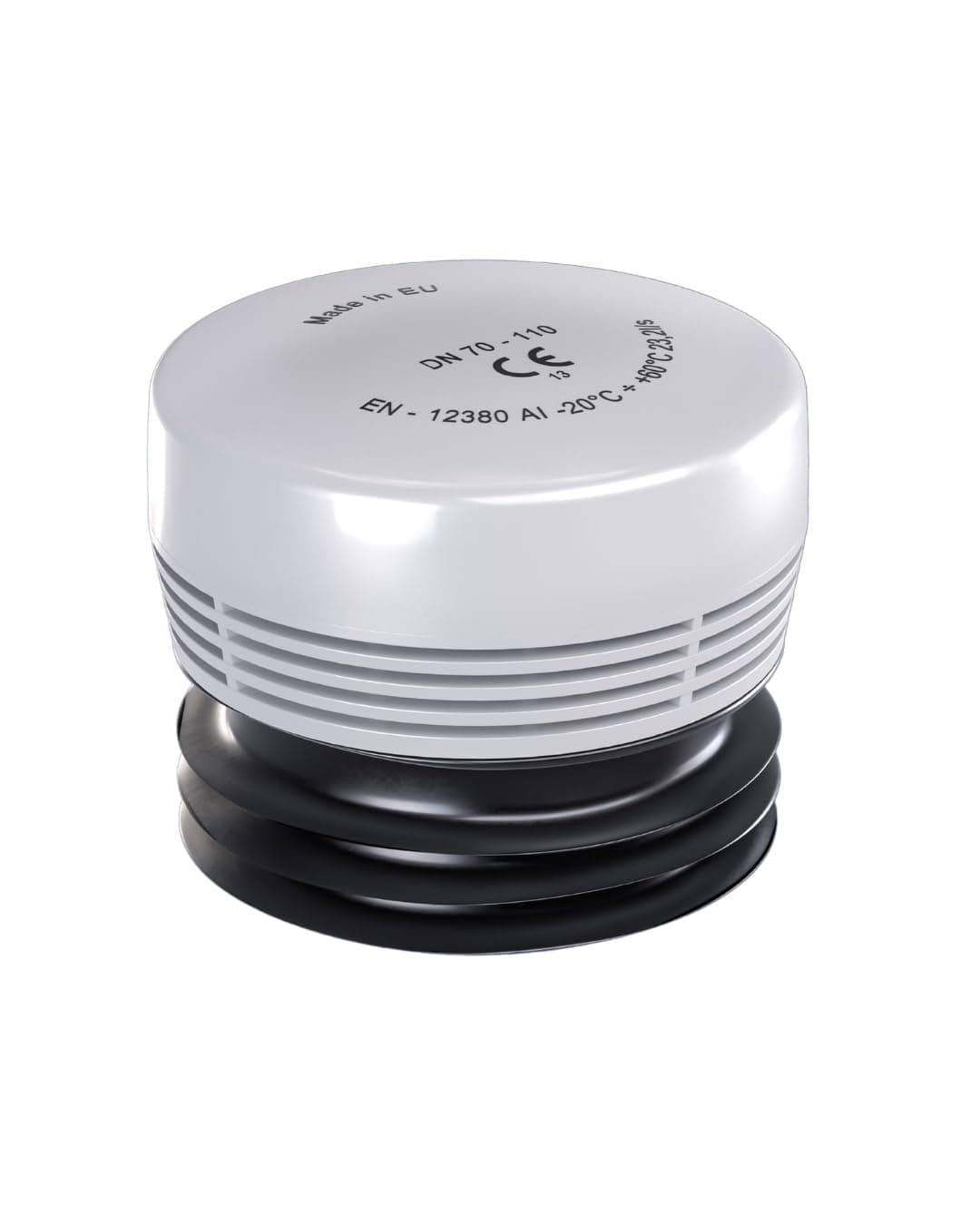 MD technic HypAir Balance Pipe Aerator DN 70-110, White, Plastic Body, Metal Material, Pressure Balancing Valve, Sanitary Valve, Pipe Aerator