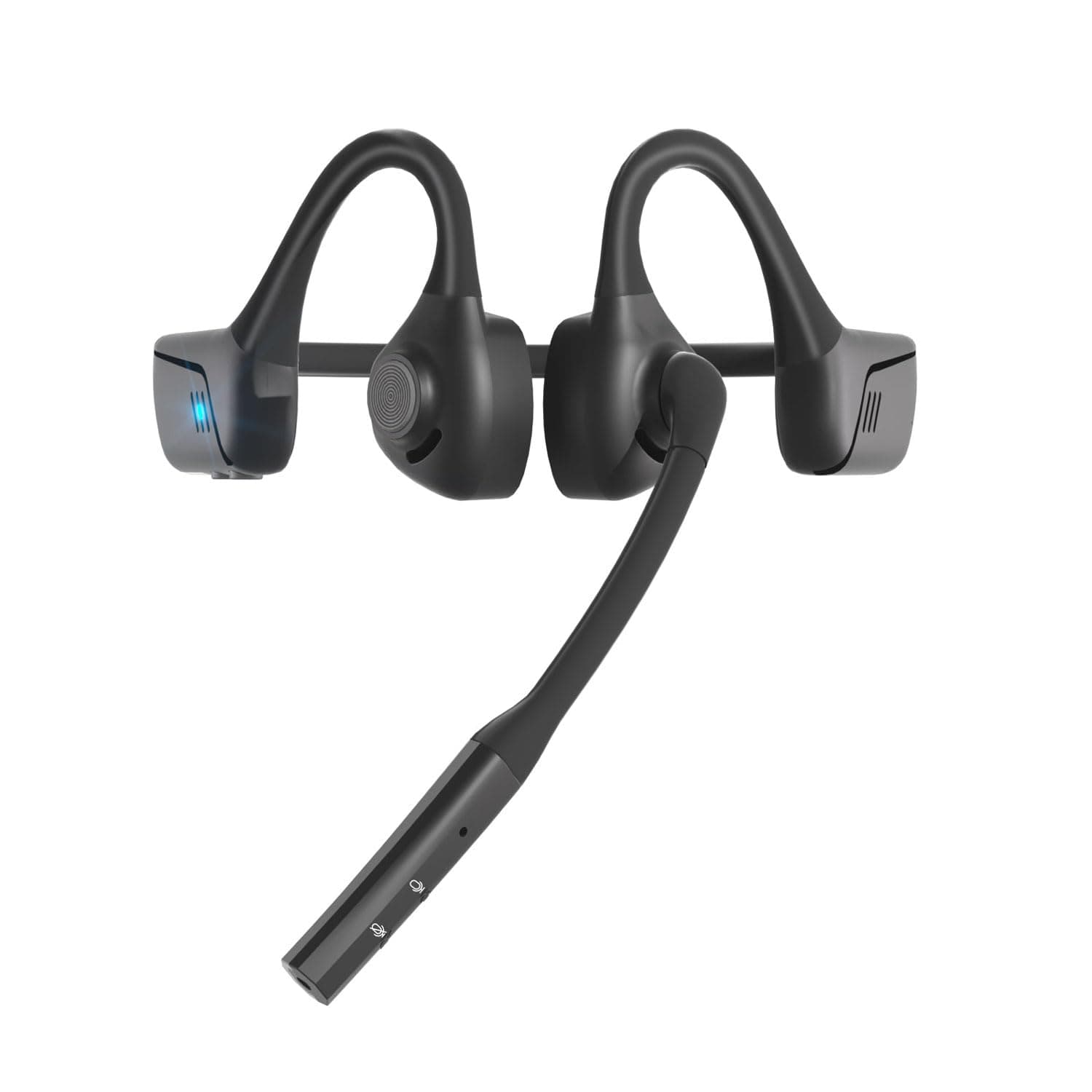 Bluetooth Headset with Microphone, Open Ear Headphones with Mic, Noise Cancelling Bluetooth Headphones for Phone Computer, Wireless Headset Multipoint Connection & Mute Button for Working-16H