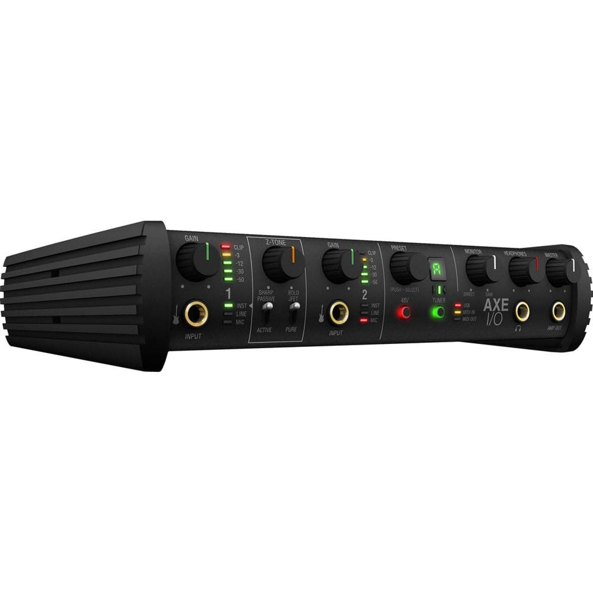 IK Multimedia AXE I/O premium 2-in 5-out 24-bit, 192 kHz USB audio interface for Mac/PC with advanced guitar tone shaping, Hi-Z re-amp out and massive AmpliTube and TONEX software bundle
