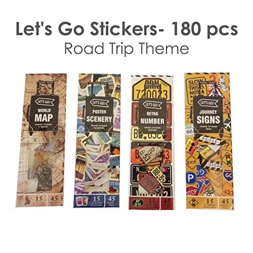 Value Pack- Fancy Stickers Combo (Let's Go Stickers- 180 pcs- Road Trip Theme)