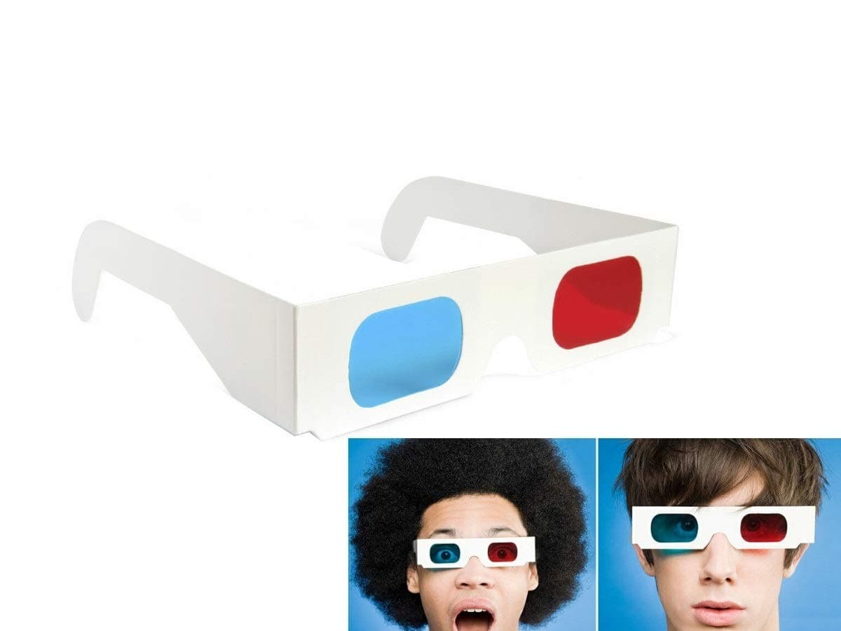 Red & Anaglyph 3D Paper Glass (10 Pcs.Pack) Red and Cyan 3D for 3D Movie Magazine