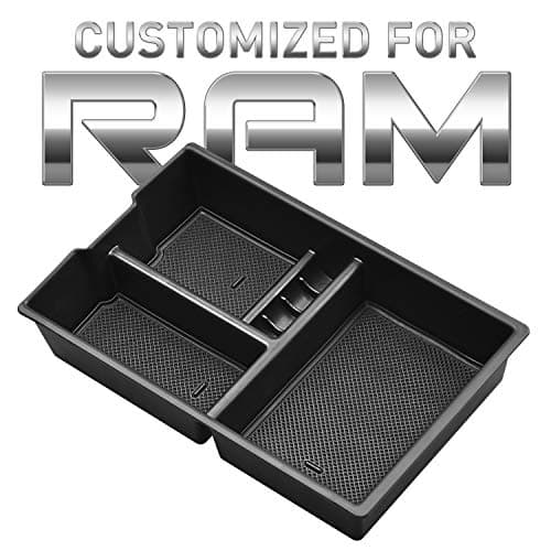 LESAUCE Car Center Console Armrest Insert Organizer Tray for Dodge Ram 1500 Accessories 2009-2018 Secondary Storage