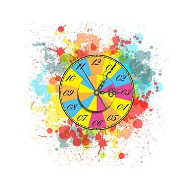 JOMOO Modern 3D Effect Colorful Wheel Wall Clock 15.7515.98 inch / 4040.6cm
