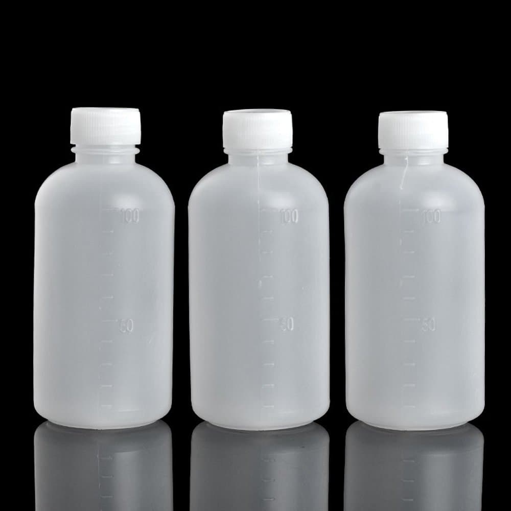 20Pcs 100ml PE Plastic Empty Small Mouth Graduated Lab Chemical Container Reagent Bottle Sample Sealing Liquid Medicine Bottles