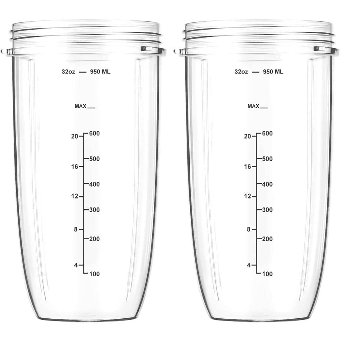 for Nutribullet Cup 2 Pack, 950ml Nutri Bullet Blender Cups, Replacement Cup Accessories Fit NutriBullet 600W 900W Nutrient Extractor