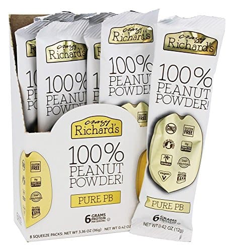 Crazy Richard's Pure PB Single Serves, 100% Natural Peanut Powder, Non-GMO, Gluten-free, Vegan, Pack of 8 (0.42 oz each)