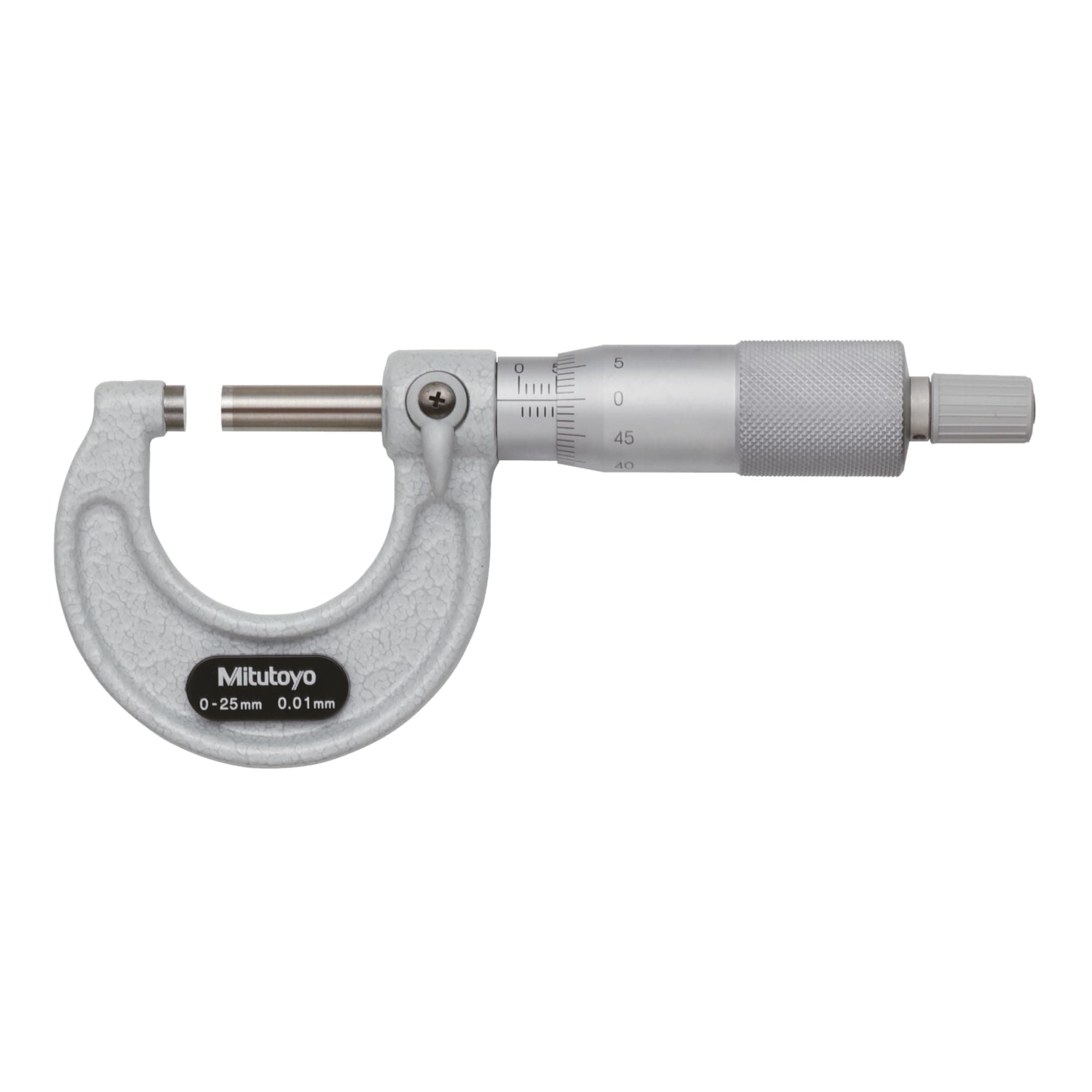 Mitutoyo 103-137, Outside Micrometer, 0?25mm Measuring Range, 0.01mm Graduation, ±0.002mm Accuracy, High-Accuracy Thickness Measurement with Smooth Stop Control and Reliable Repeatability