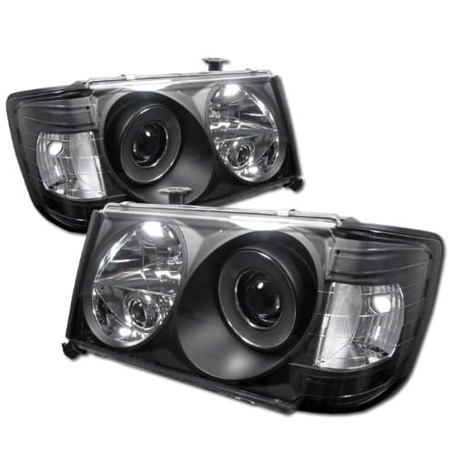 Mercedes Benz EClass 1PC Projector Headlights LED Halo Black Housing With Clear Lens