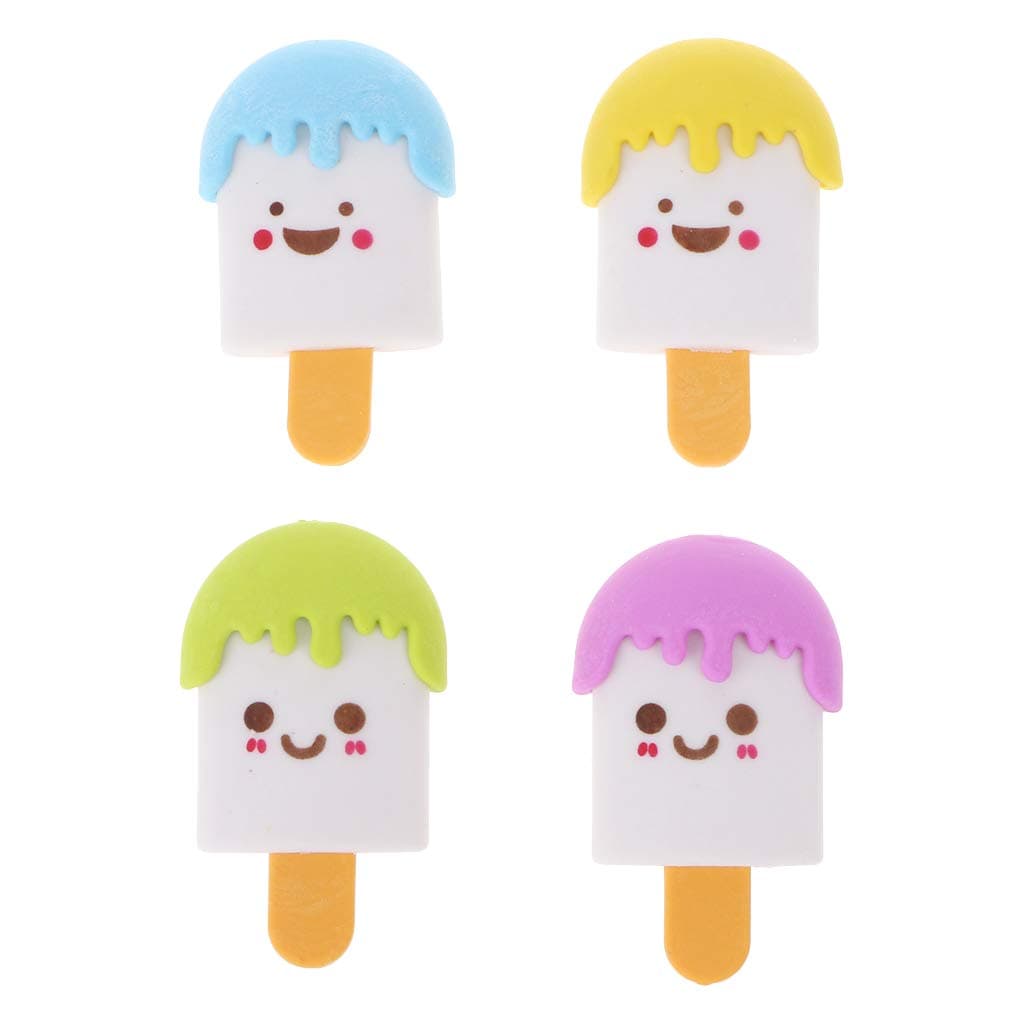 wentingZWT Rubbers Easers - Cute 3D Cartoon Face Ice Cream Rubber Erasers Pencil Eraser For Kids School Supplies Stationery