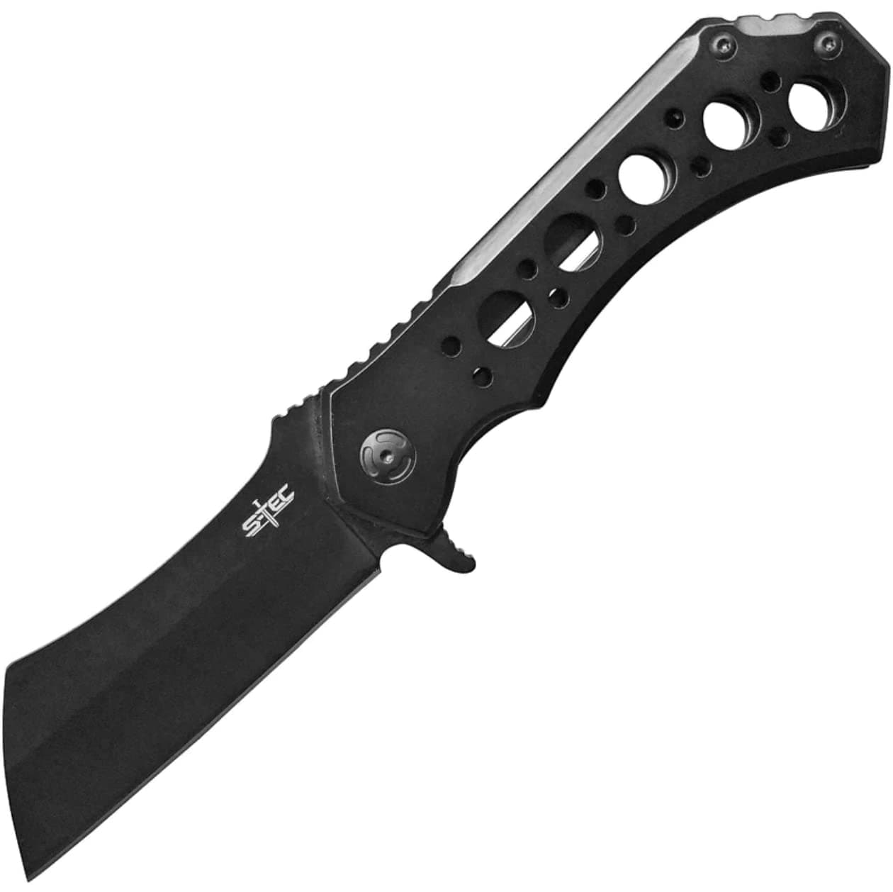 Giant 12" Folding Assisted Open Cleaver Pocket Knife/Black