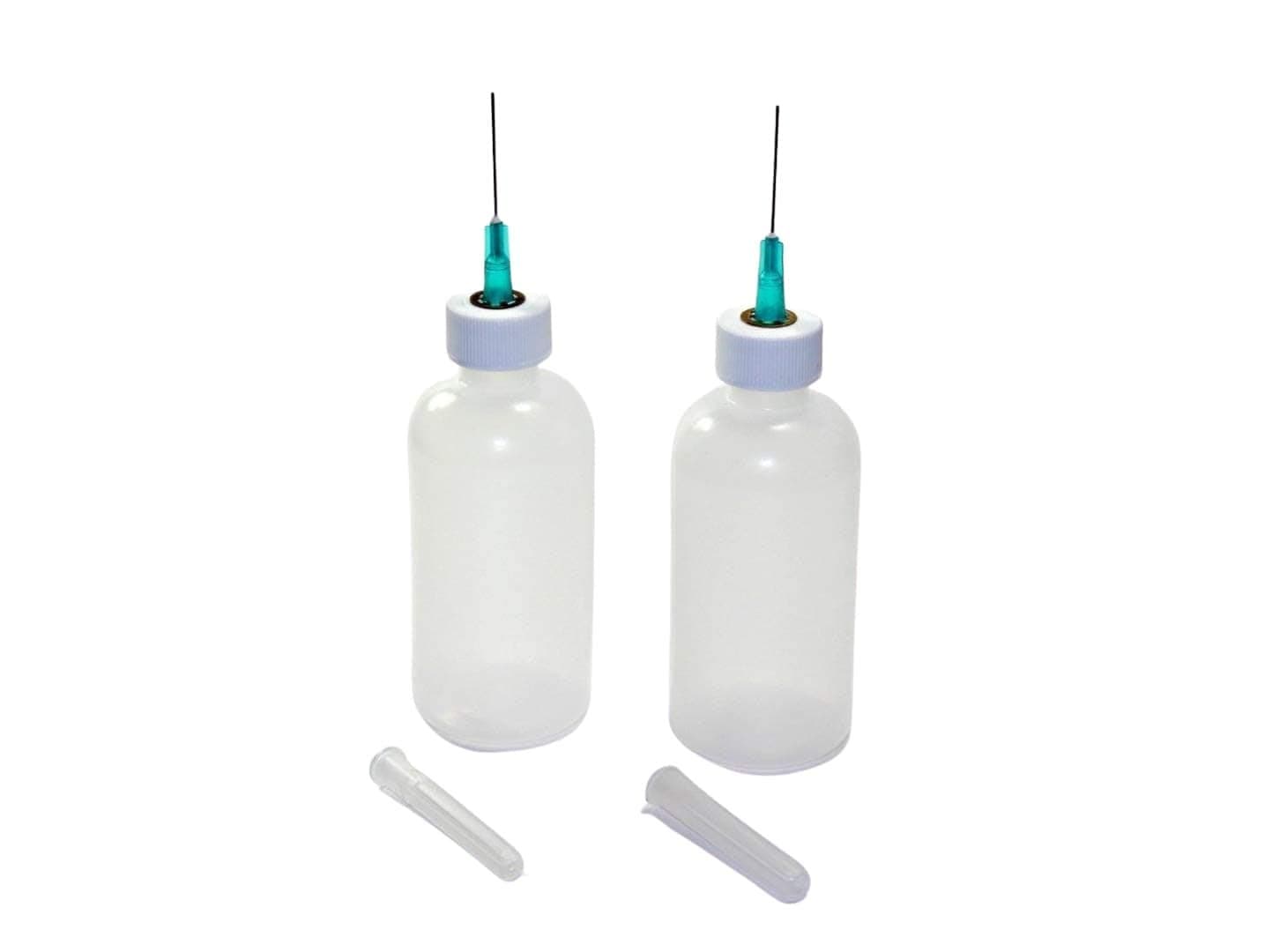 HYPO-25 (2 PACK)- Acrylic Welding Dispensers - Precision Epoxy & Solvent Cement Applicators - 2 Ounce Clear Plastic Bottles with 23 Gauge Blunt Needle tip- Weld-on Applicator