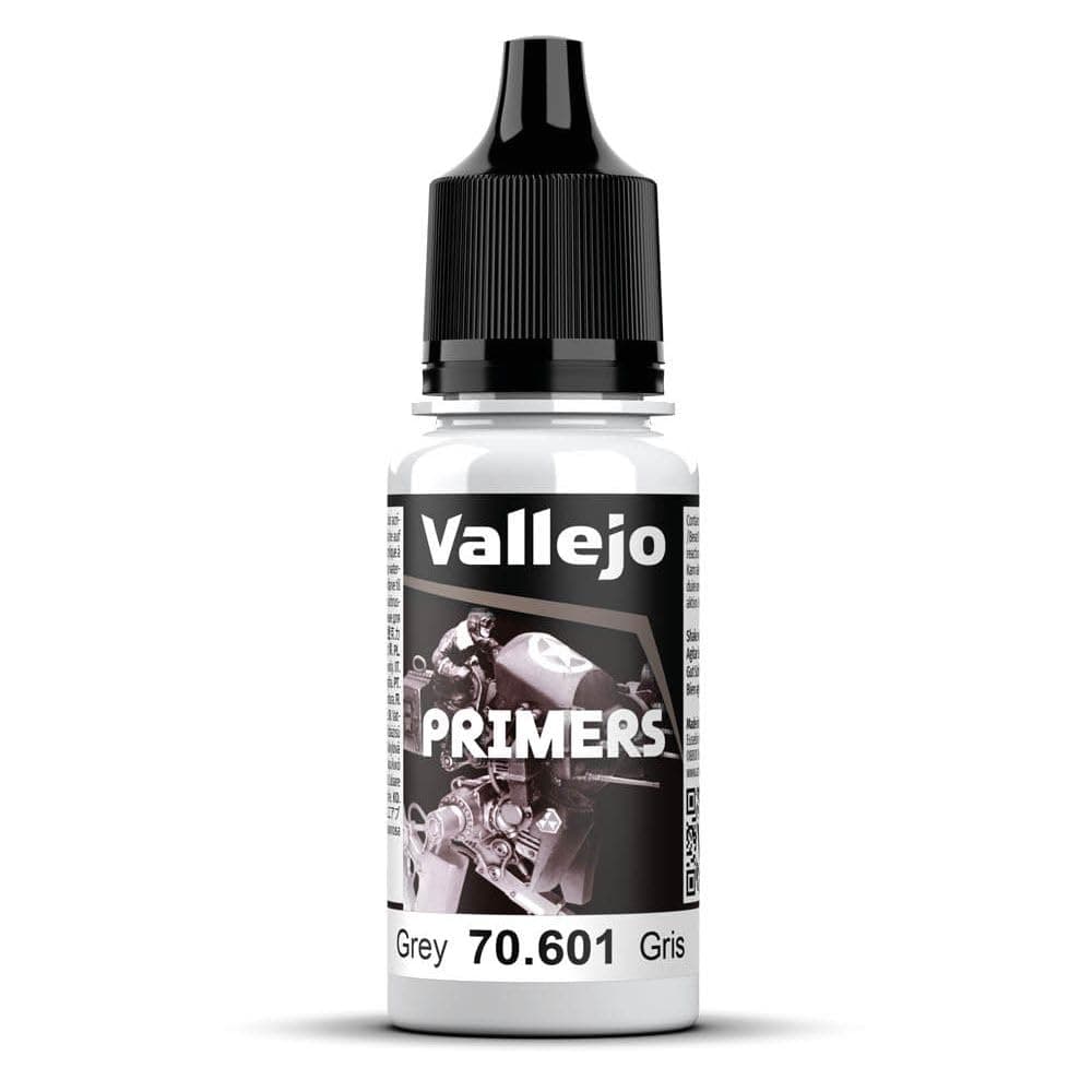 Vallejo - Surface Primer Color | Grey Acrylic Primer 18 ml (0.6 fl.oz.) | Matte Finish and Fast Drying | Perfect for Airbrushing and Great Adhesion to Figurines and Scale Models