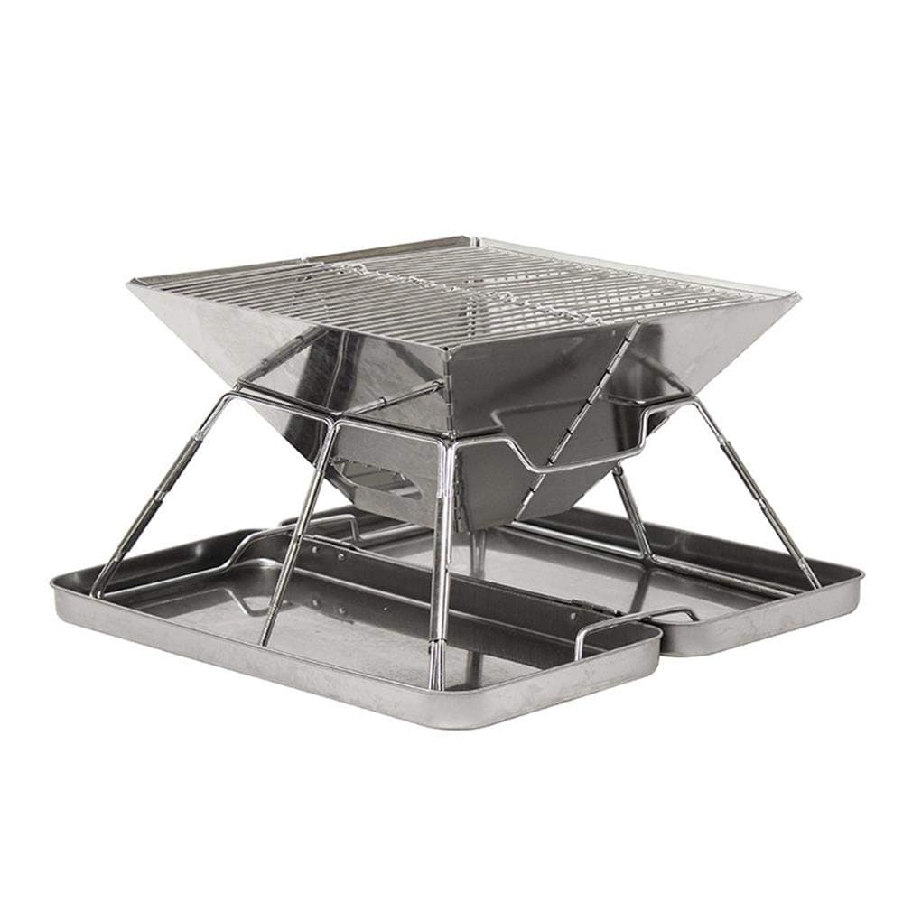 KH Portable Folding Charcoal BBQ Grill Original Folding Charcoal BBQ Grill for Tailgating, Camping, and Backpacking,Stainless Steel