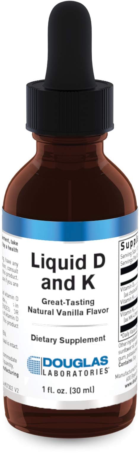 Douglas LaboratoriesLiquid D & K - Vitamins K-1, K-2 and Vitamin D3 to Support Optimal Bone Health - 1 fl. oz. - Natural Vanilla Flavor