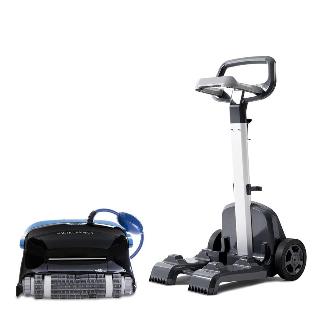 Dolphin Nautilus CC Plus Robotic Pool Vacuum Cleaner with Wi-Fi Control — Included Universal Caddy for No-Hassle Storage — Ideal for Above/In-Ground Pools up to 50 FT in Length