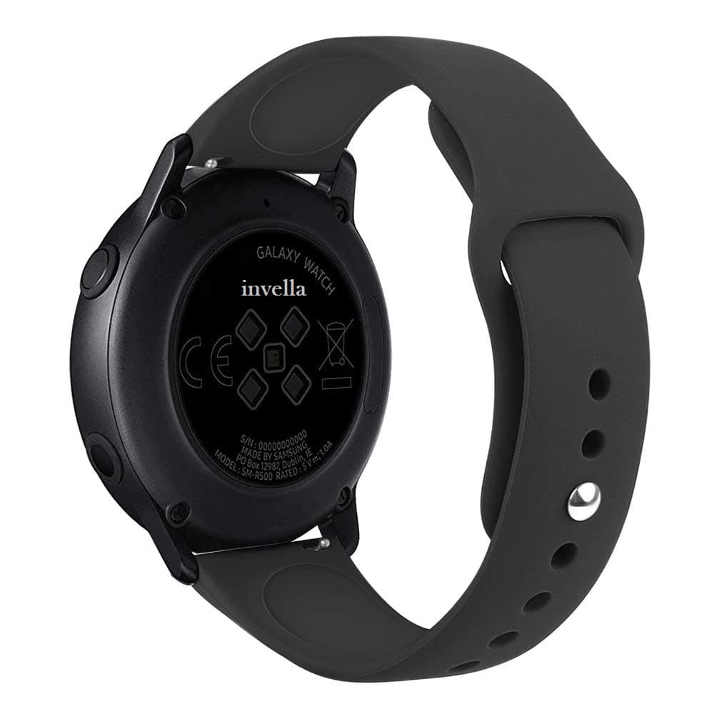 invella 22mm Replacement Strap for Gearr S3 Classic Frontier, Amazfit PACE, Fossil Q Smartwatch, (22mm-Black)