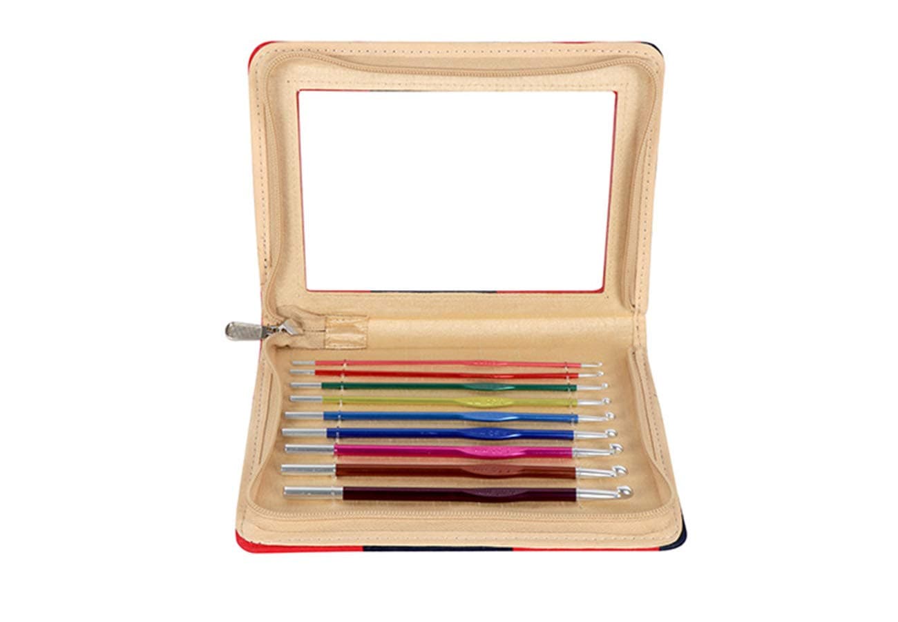 Lotus Yarns Zing 15cm Multi-Coloured Aluminium 2mm-6mm Handle Crochet Hooks Knitting Knit Needles Weave Yarn Set 47480