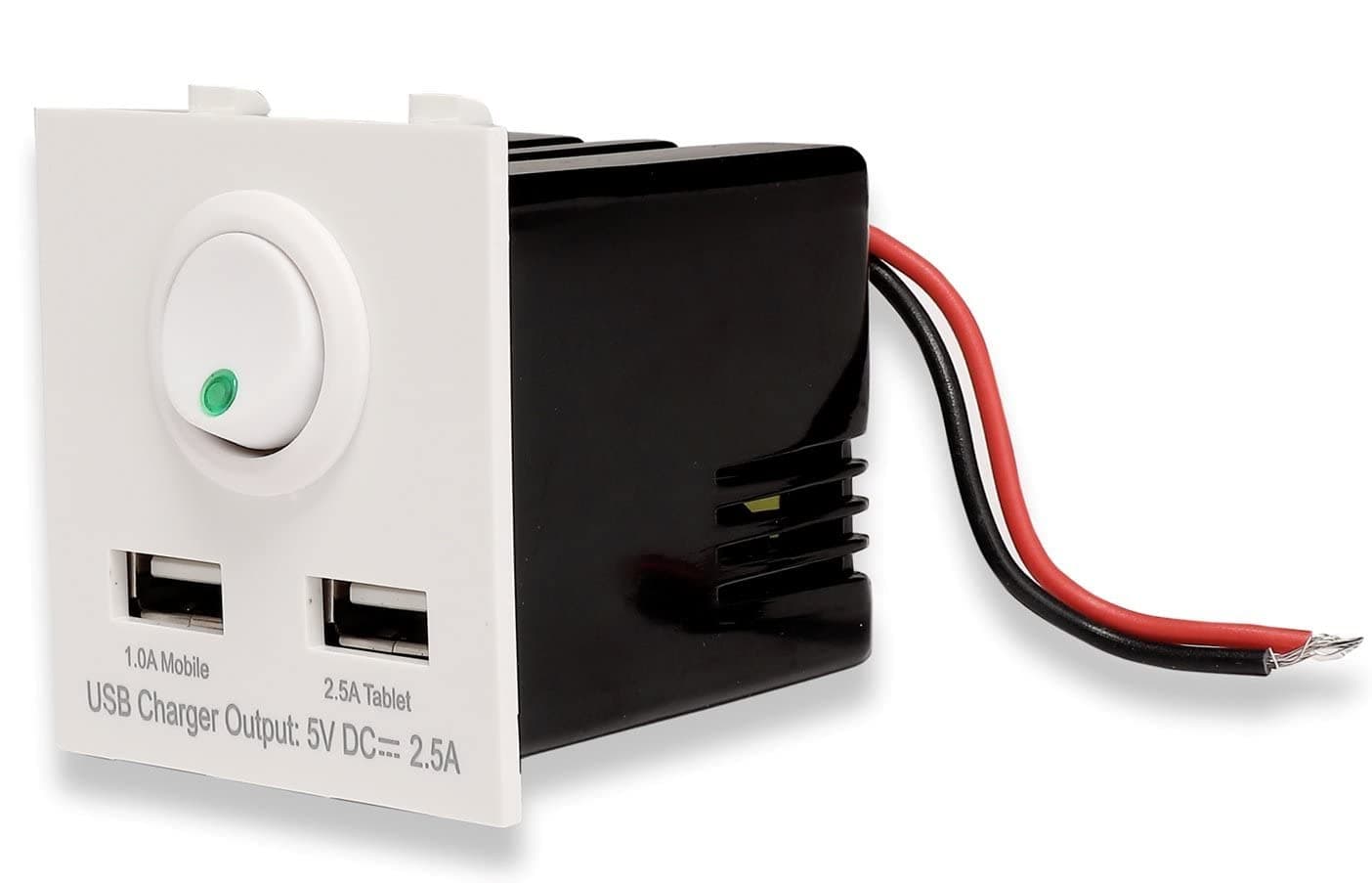 Accucharger IIP-EMC-102 Dual USB Modular Charger (Socket Charger for Roma Fitting),Samsung,White,Pack of 1