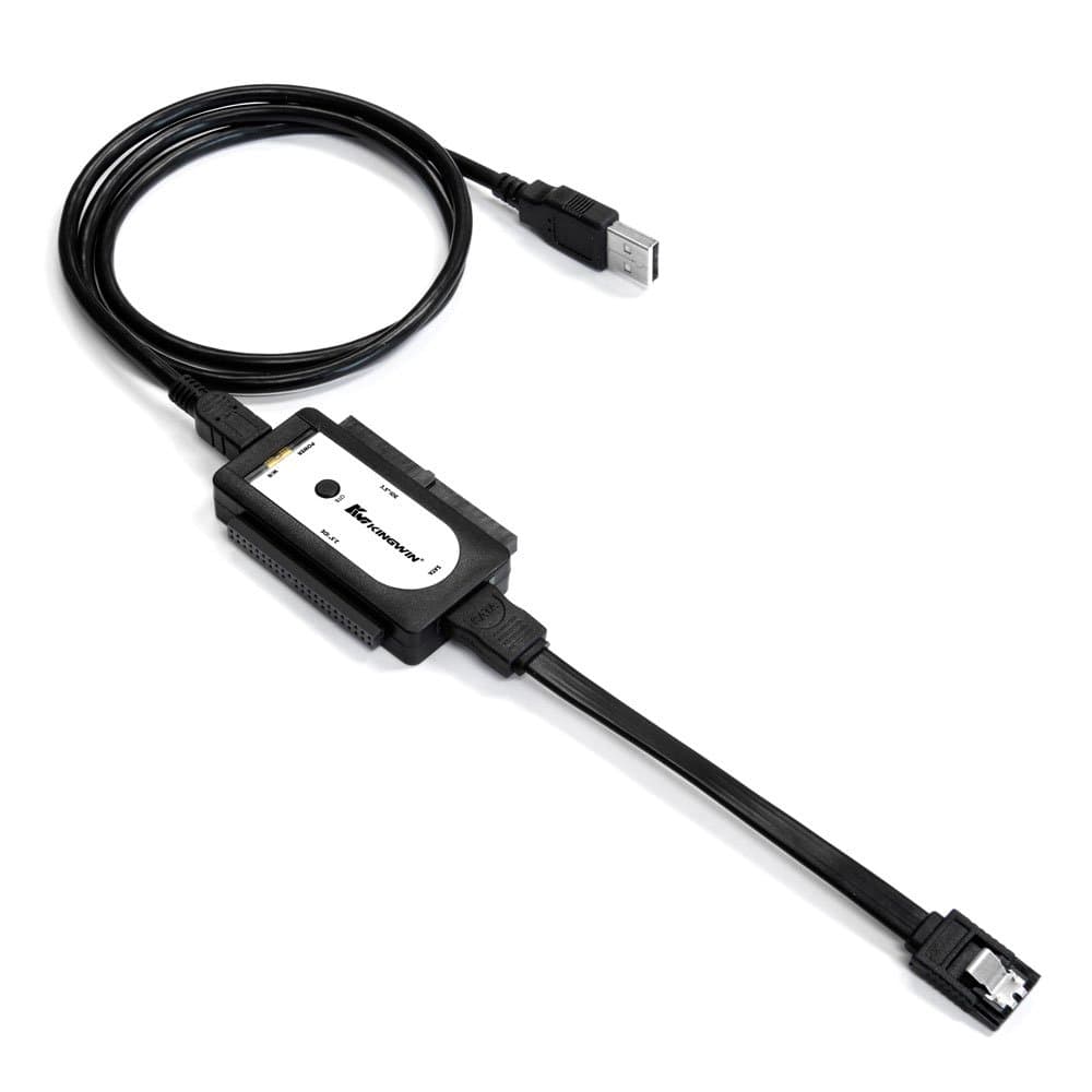 Kingwin USI-2535 Universal USB 2.0 to SSD/SATA/IDE Adapter for 2.5 Inch, 3.5 Inch, 5.25 Inch Hard Drives with One Touch Back-Up, and Power Supply Included. Perfect Solution for Easily Access, Back Up,