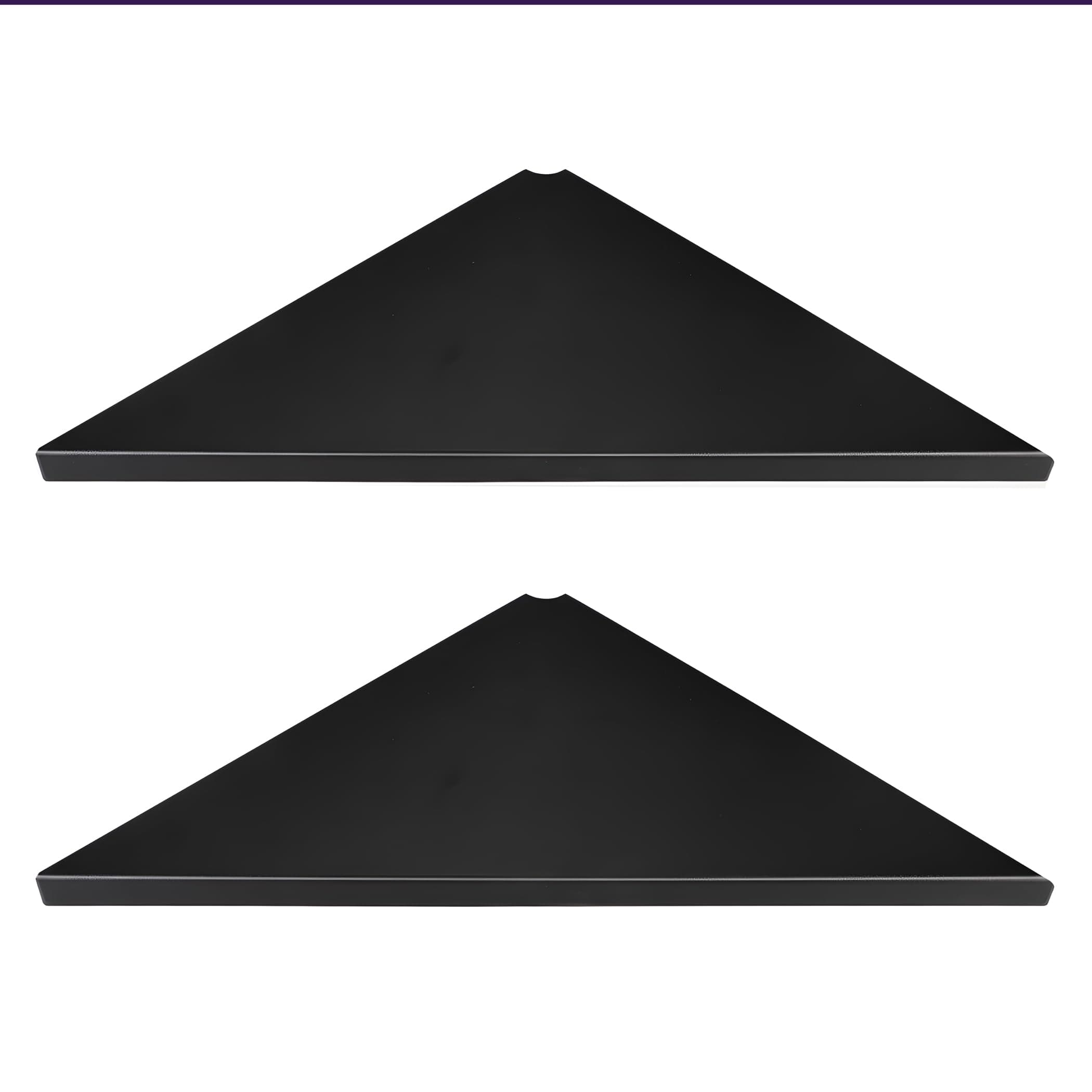 Corner Mounting Shelf Set of 2 – Easy to Install Floating Wall Shelves with Wood Grain Finish, Durable and Waterproof ABS Plastic for Kitchen, Bathroom, Living Room Home Décor