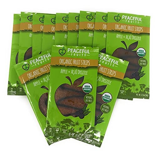Peaceful Fruits 100% Fruit Wild Acai Super-fruit Strips with Apple (pack of 12 snacks)