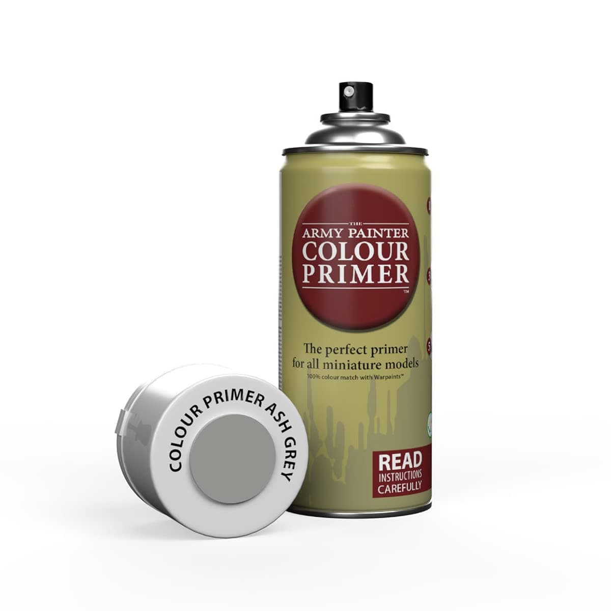 Colour Primer Ash Grey, 400 mL Acrylic Spray Primer, Spray Paint for Miniature Priming Basecoat, Tabletop Roleplaying, Boardgames, and Wargames Miniature Modelling