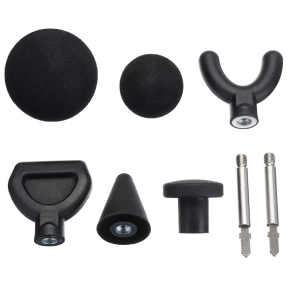 Jigsaw Massage Tip Adaptor and Bits, 6Pcs Percussion Massager Tip Attachment Adaptor - with 2Pcs Extended Rod - for Jigsaw Massager (6Pcs/Set)