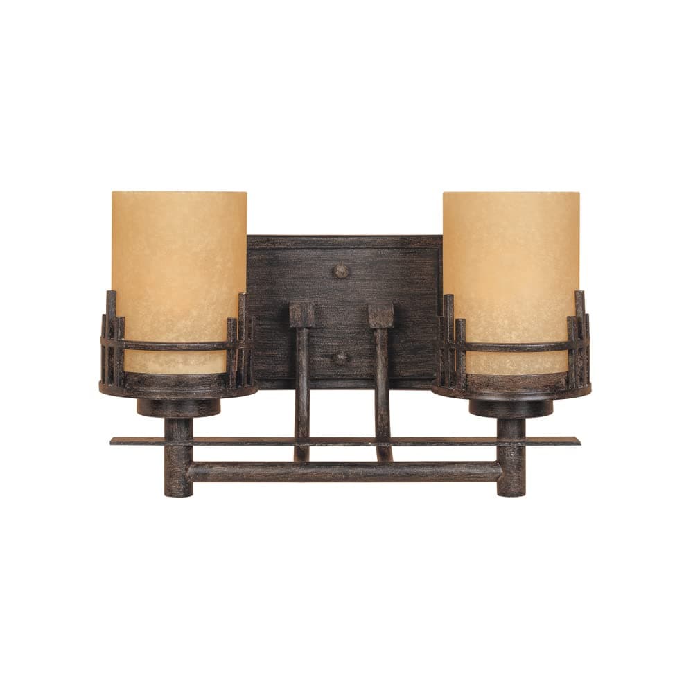 Designers Fountain 82102-WM Mission Ridge 2 Light Bath Bar, Warm Mahogany by Designers Fountain