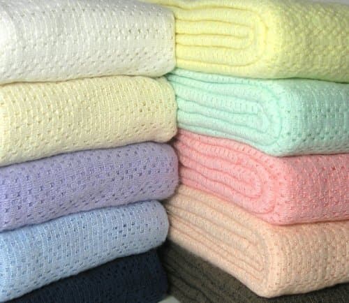 Diana Cowpe 100% Acrylic Cellular Blanket Blue Single