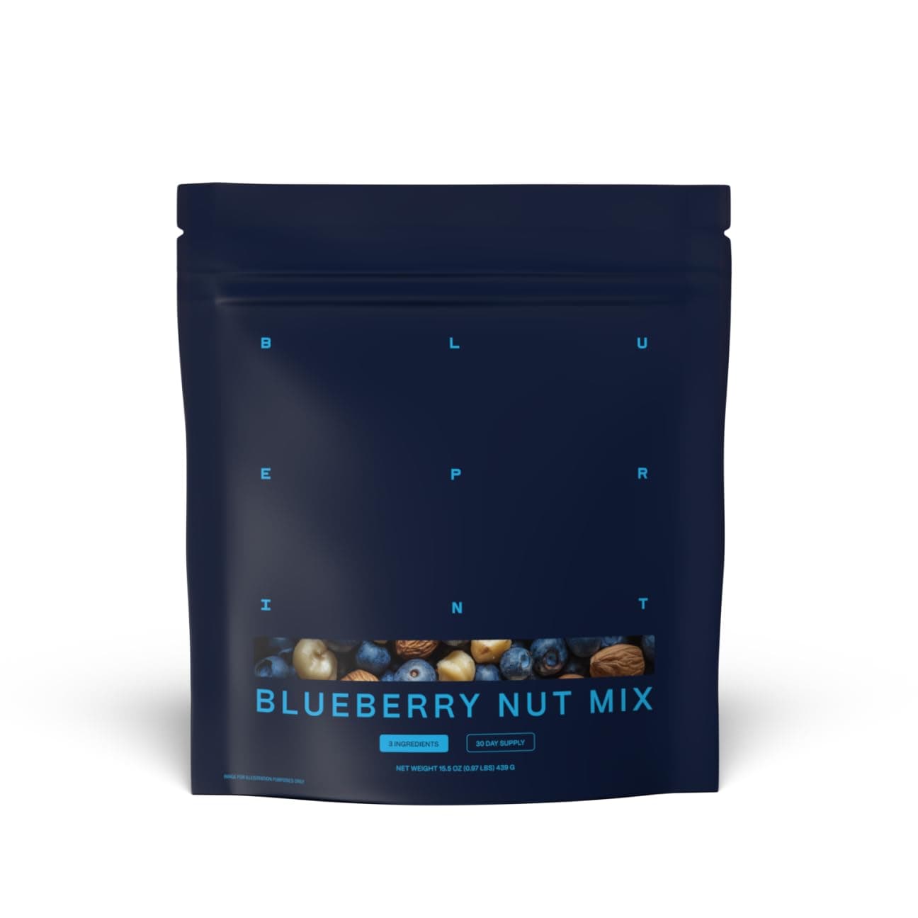 Blueprint Bryan Johnson Blueberry Nut Mix - Real Blueberries, Roasted Macadamia Nuts and Walnuts - No Additives or Added Sugars - Keto and Paleo Friendly - 170mg Polyphenols (30 Servings)