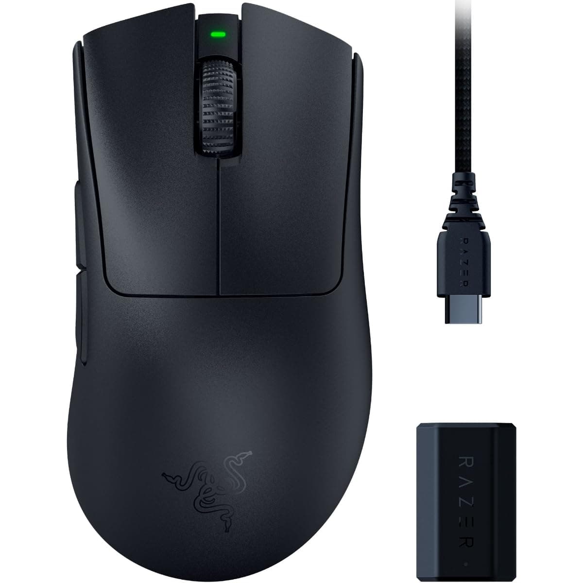 DeathAdder V3 Pro Wireless Gaming Mouse: 63g Ultra Lightweight - Focus Pro 30K Optical Sensor - Fast Optical Switches Gen-3 - HyperSpeed Wireless - 5 Programmable Buttons - 90 Hr Battery - Black