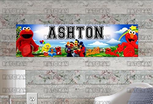 KATONAH Customized Name Painting Elmo Poster with Your Name On It Personalized Banner