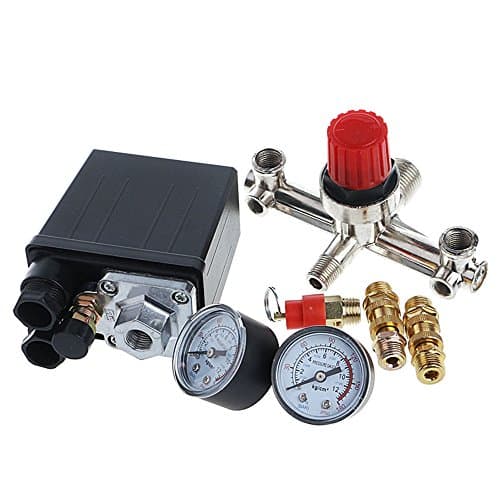 FASTROHY 90-120 PSI Air Compressor Pressure Control Switch with Pressure Regulator Gauges Relief Safety Valve Fittings Set New