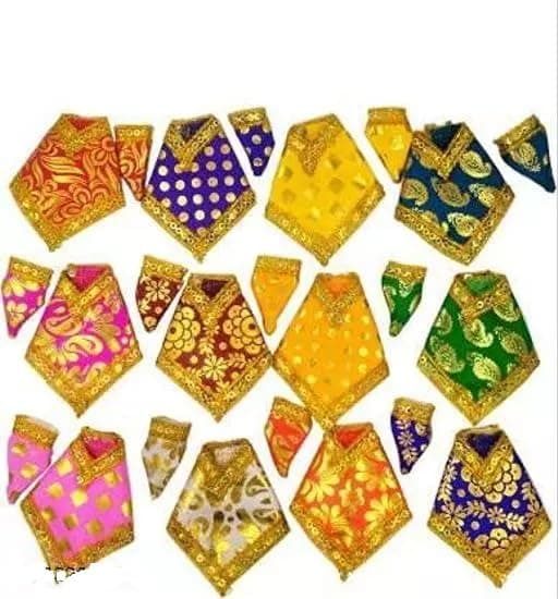Saibaba Idol Dress Size 2 No Cloth Vastra Multicolor and Multidesign Pack of 10 Pcs