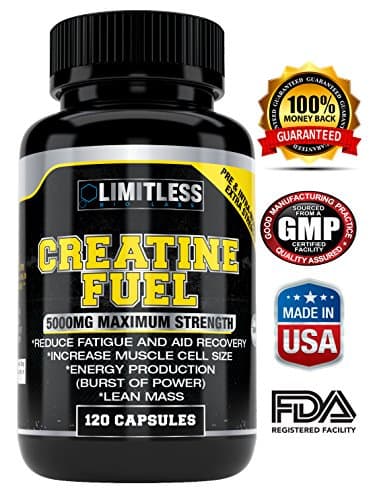 Limitless Bio Labs Creatine Fuel 5000mg, 120 Capsules 99.9% Pure