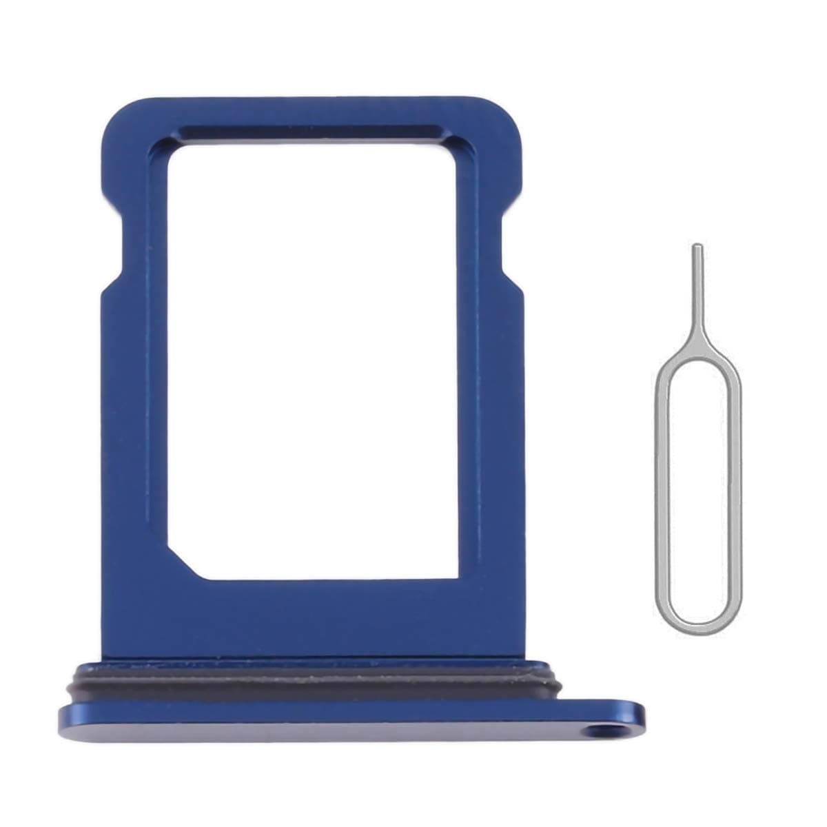 SIM Card Tray Holder Slot Replacement for iPhone 12 (Blue) with Waterproof Rubber Ring and Eject Pin (Single Sim Version)