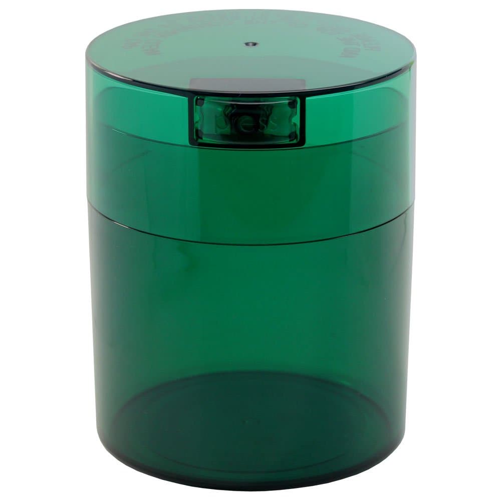 1/2 lb - The Ultimate Vacuum Sealed Coffee Container, Green Tint Cap & Body