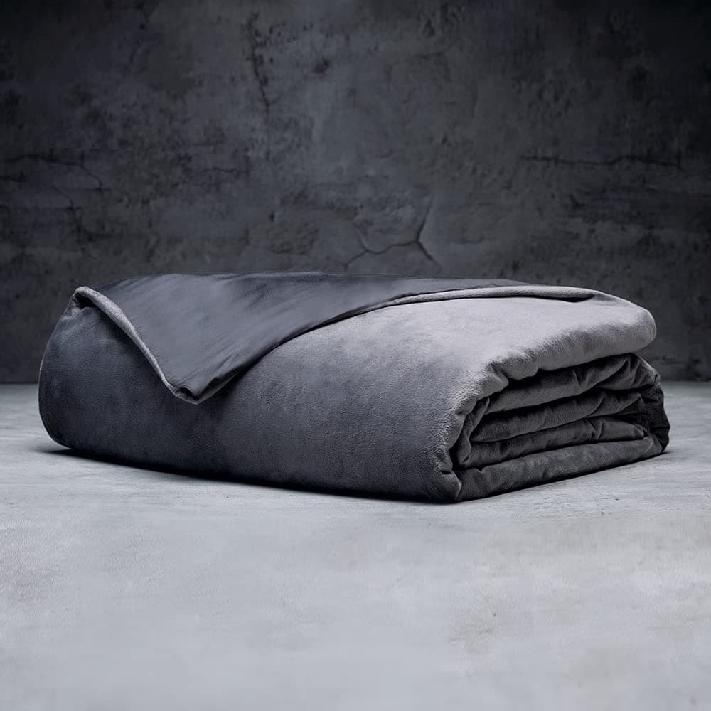 LUXOMEKing Size Weighted Blanket | Includes Lyocell from Bamboo/Minky Cover | 30 lbs | 100"x85" | Grey | Cool & Cozy
