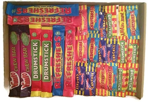 30 Mixed Chew Bar Selection - Swizzel Mini Me Chews, Original/Lemon Refreshers, Strawberry Refreshers, Drumstick, Stingers and Vimto