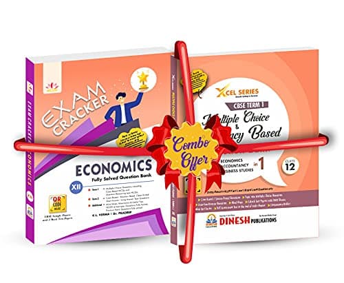 COMBO of Exam Cracker Economics Class 12 and XCEL Series Multiple Choice and Competency Based Question Bank 3 in 1 (ECONOMICS, ACCOUNTANCY, BUSINESS STUDIES) Class 12