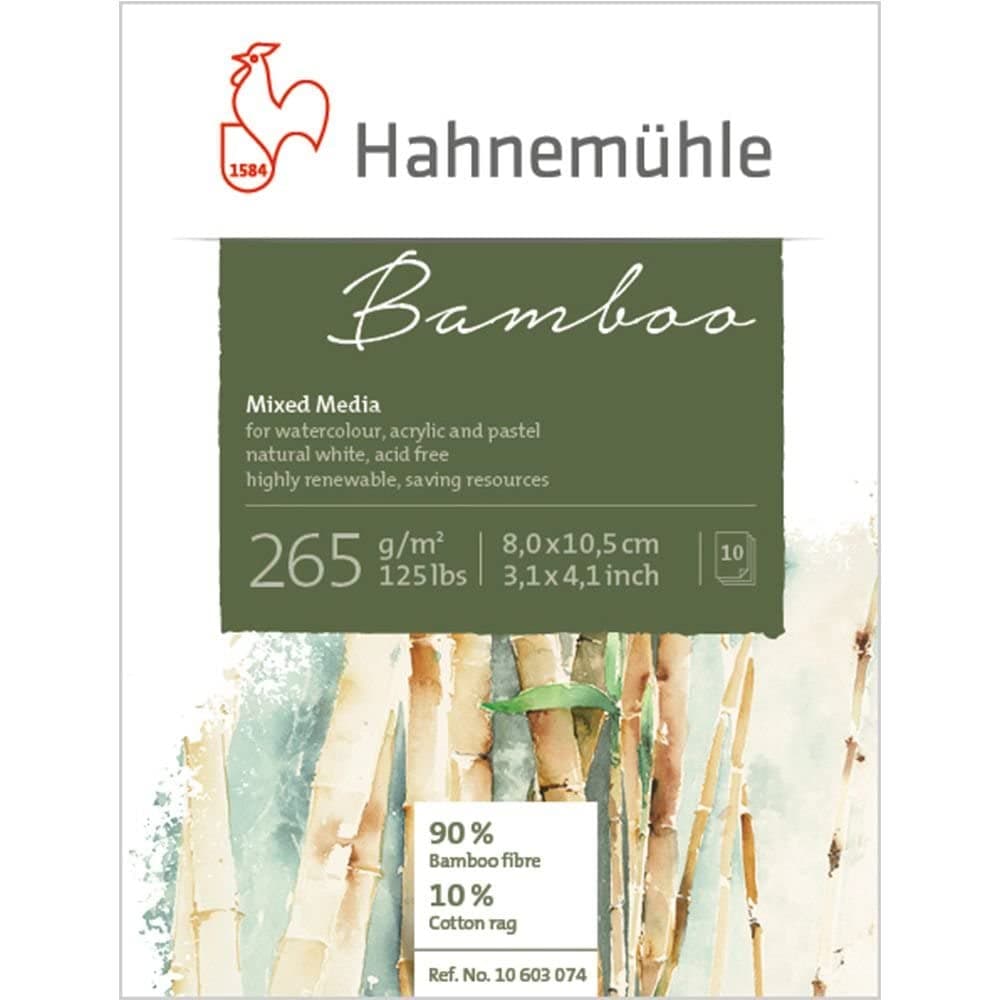 Bamboo Hahnemuhle Mixed Media Block, 265 GSM 10 Sheets - 8 x 10cm