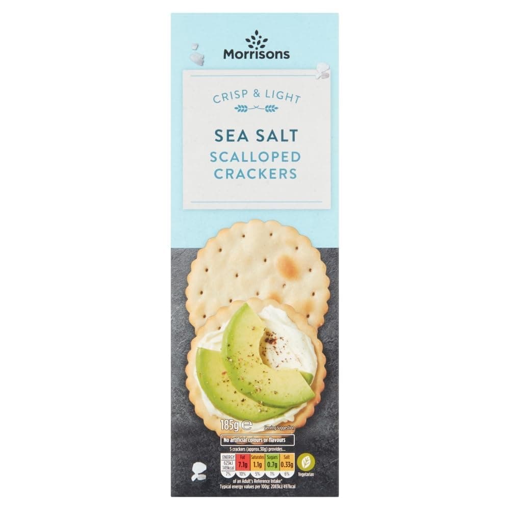 Morrisons Sea Salt Scalloped Crackers, 185g