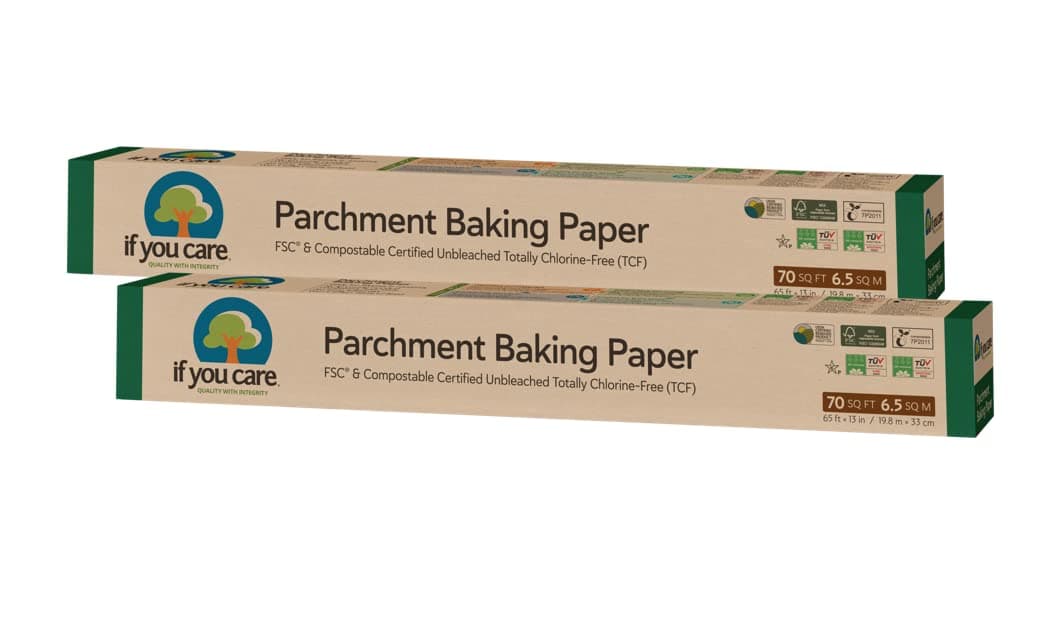 Parchment Baking Paper 70 Sq Ft Roll, Unbleached, Chlorine Free, Greaseproof, Silicone Coated, Standard Size, Fits 13 Inch Pans (Pack of 2)