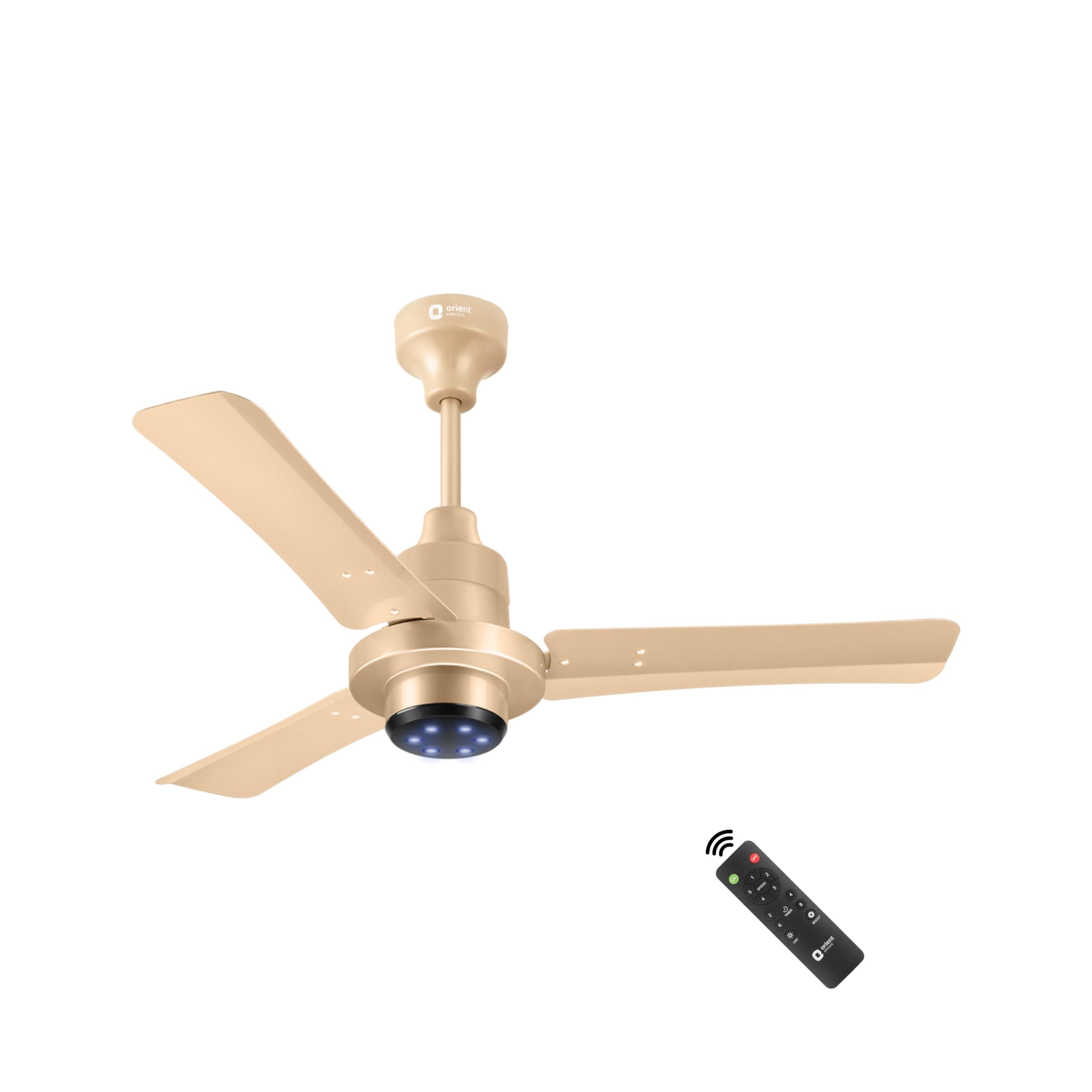 Orient Electric I Tome Pro 900 mm BLDC Ceiling Fan with Remote | BEE 5-star rated Energy Saving Fan | 3-year warranty by Orient | (Topaz Gold)