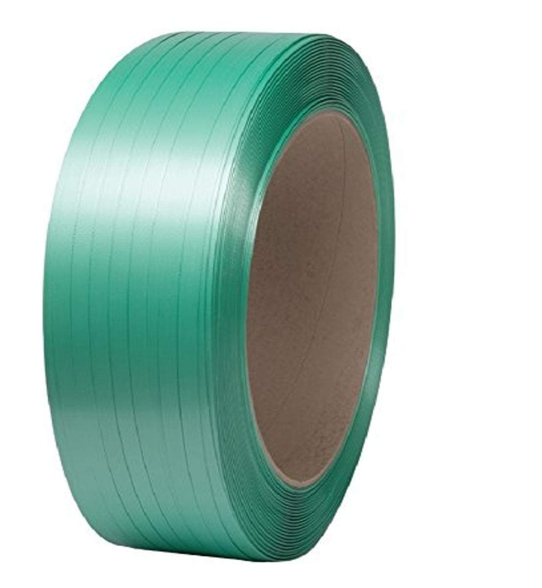 Signode 2X2247 Tenax 1/2X022 EMB Embossed Polyester Strapping, 49 lb. Coil Weight, 1/2" Strap Width, 625 lb. Average Strength, Green Color