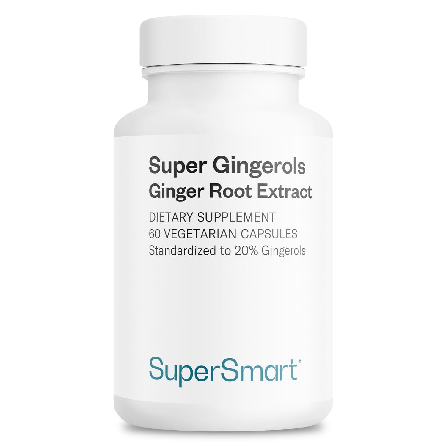 Super Gingerols 400mg per Day (High Potency 20% Gingerol) - Ginger Root Extract Supplement | Non-GMO & Gluten Free - 60 Vegetarian Capsules