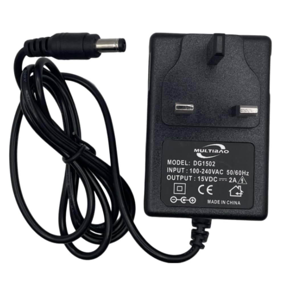 Multibao 15V 2A 2000mA Power Adapter, AC to DC Power Adapter, 5.5mm x 2.1mm Charger, Replacement Power Adapter