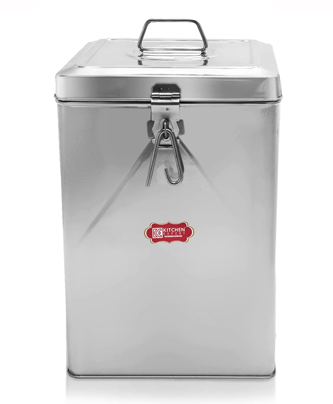 KITCHEN EXPERT Steel Rice Storage Container 5 KG | Grocery Container for Kitchen | Steel 5KG Square Cantainer | Steel Mini Container | Steel Dibba 5KG | Steel Mini Storage Box 5KG (SET OF 1)