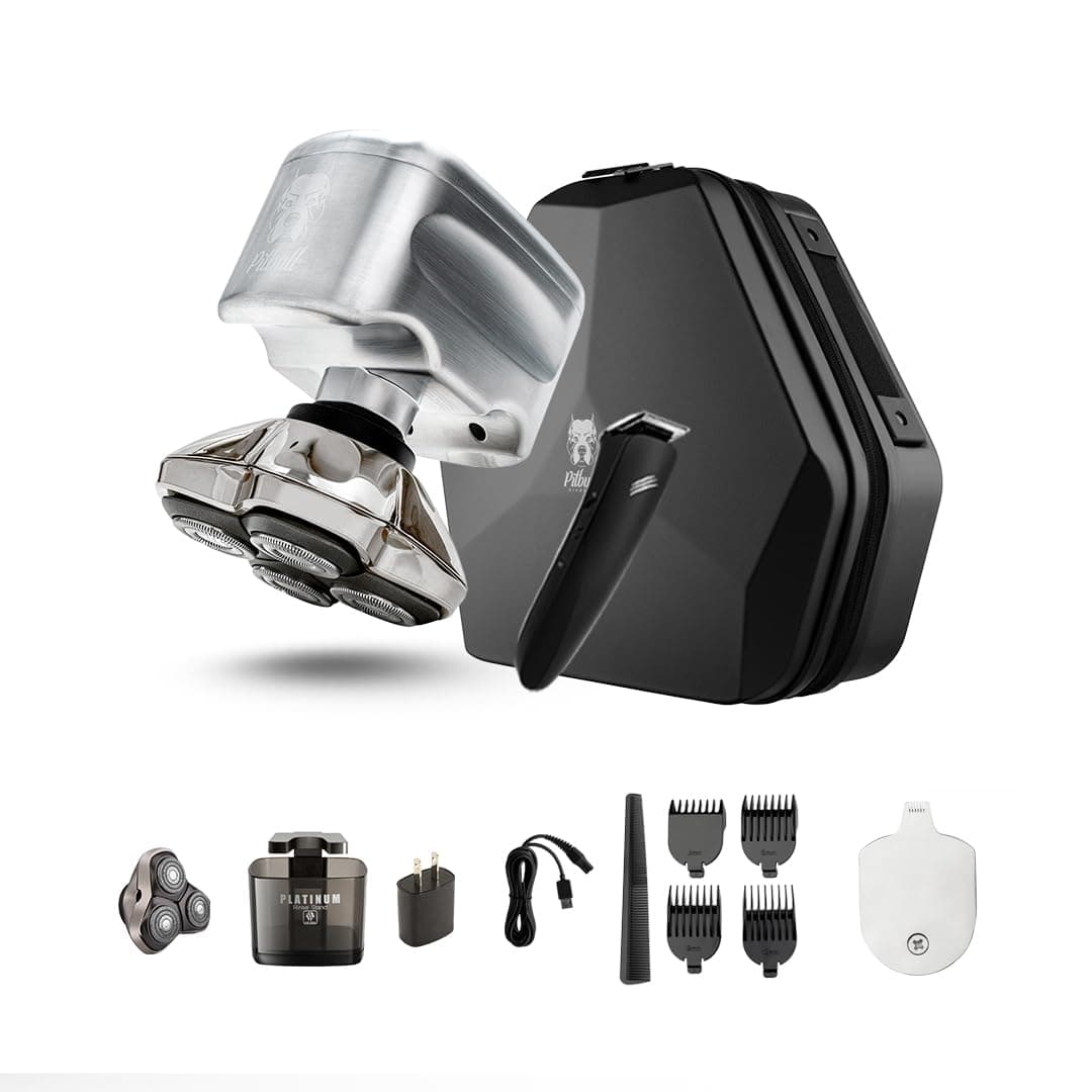 Skull Shaver Pitbull Diamond PRO Head and Face Shaver - Ultimate Men's Grooming Kit - Electric Razor & Shaver for Head, Beard & Body - Cordless, Travel-Friendly, Includes Charging Cable